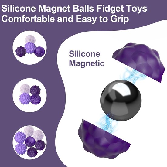 Lot De 8 Balles D'Acupression Magnétiques En Silicone - Anti-Stress Et Massage Sensoriel Balles Massage Silicone 8 Pièces Lot De 8 Balles D'Acupression Magnétiques En Silicone - Anti-Stress Et Massage Sensoriel Balles Massage Silicone 8 Pièces