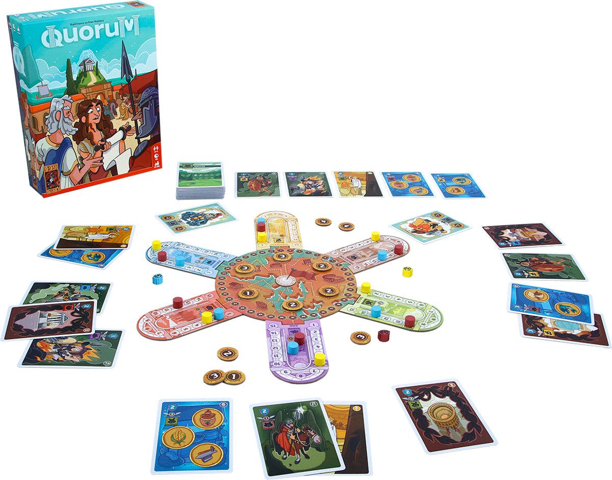 999 Games Quorum: tactisch bordspel met kaarten en Romeinse senatoren thumbnail 4