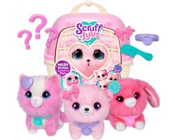 Scruff a Luvs - Roze Mystery Knuffel in Draagmand (Puppy, Kitten of Konijntje)