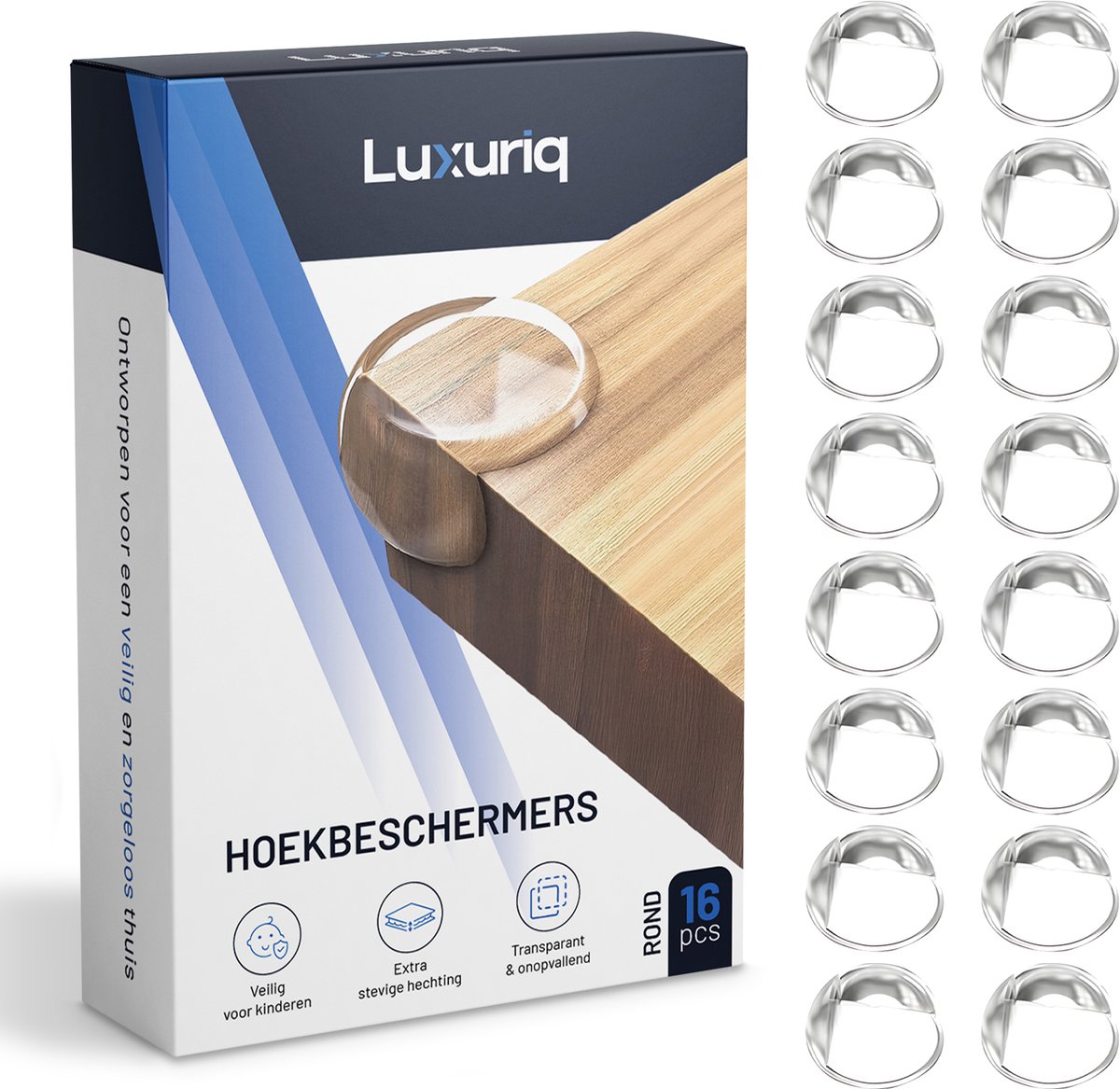Luxuriq Hoekbeschermers Baby - 16 stuks - Ronde Vorm - Transparant - Tafelhoek Beschermers Kind - BPA-vrij & Veilig