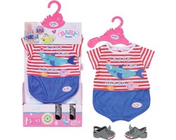 foto van BABY born Pyjama met Schoenen Blauw, 43cm