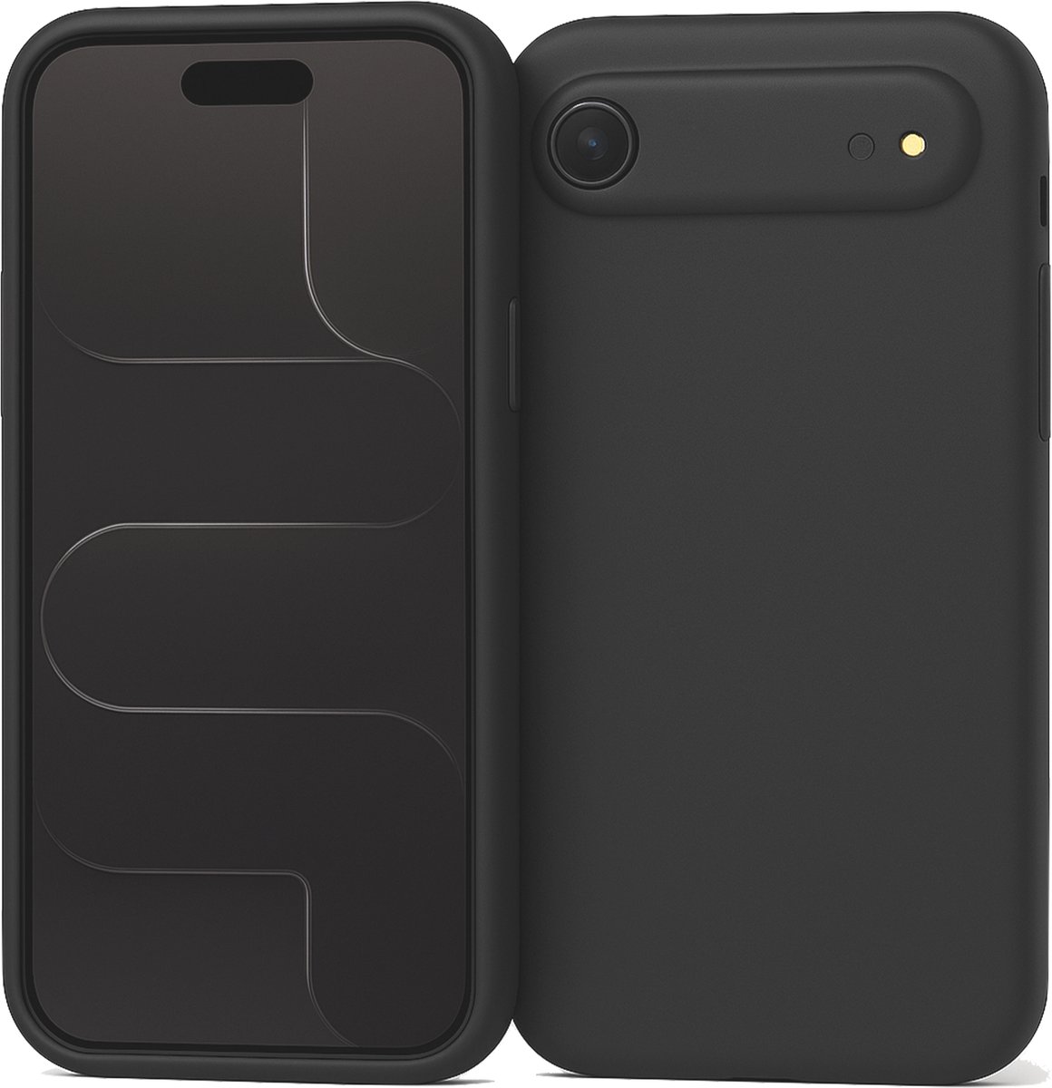 Hoesje geschikt voor iPhone 17 Air - Mat Back Case Zwart