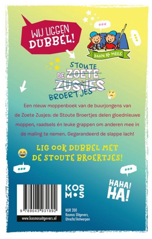 De Zoete Zusjes - De stoute broertjes moppenboek