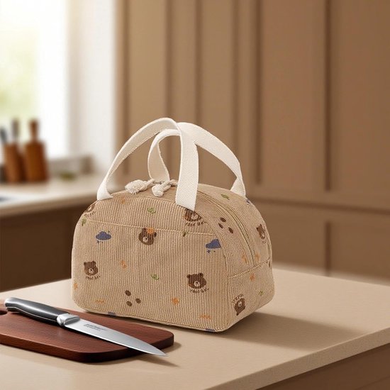 Geïsoleerde lunchtas - 6,5 L Geïsoleerde lunchtas - Draagbare geïsoleerde lunchtas - Opvouwbare geïsoleerde lunchtas met berenontwerp voor school, kantoor, strand en camping van Gadgy — afbeelding 4