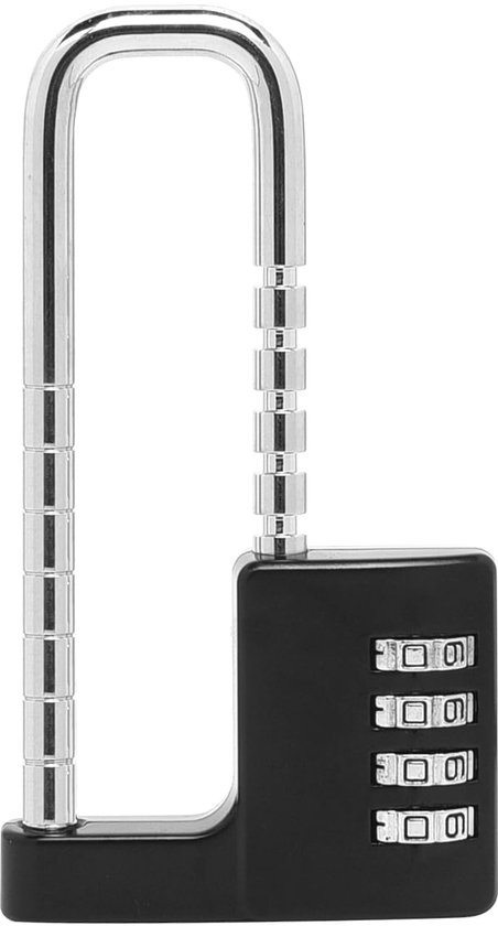 NOVLOCK Robuust Cijferslot met 5,9 cm Lange Beugel – Weerbestendig 4-Cijferig Combinatieslot voor Buiten – Slot voor Poorten, Hekken, Schuren, Opslagruimtes, Kluisjes en Kasten – 1 Stuk, Zwart