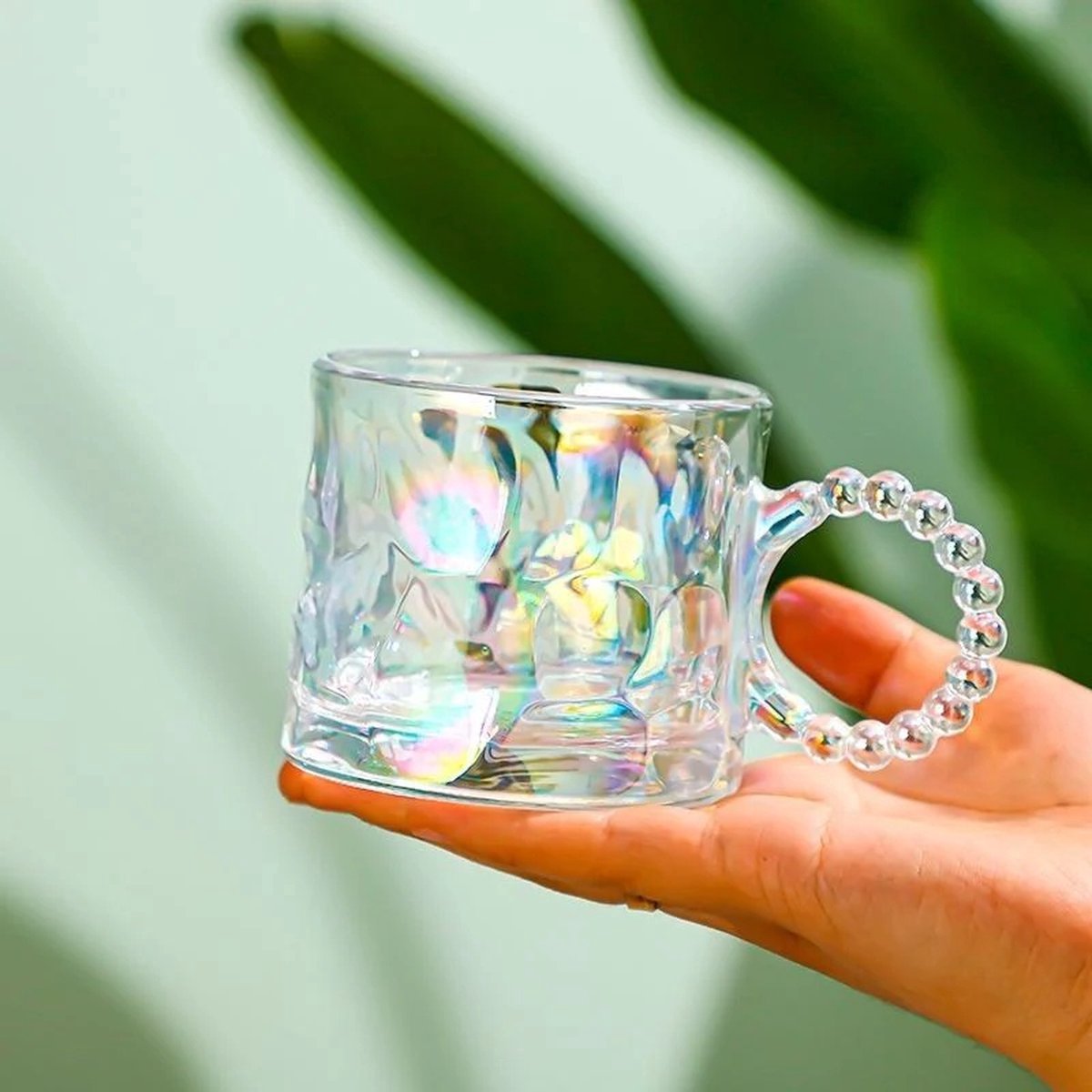 Rubby Regenboog Glazen met Oortje - 4 Stuks - 260ml - Koffieglazen - Theeglazen - Waterglazen