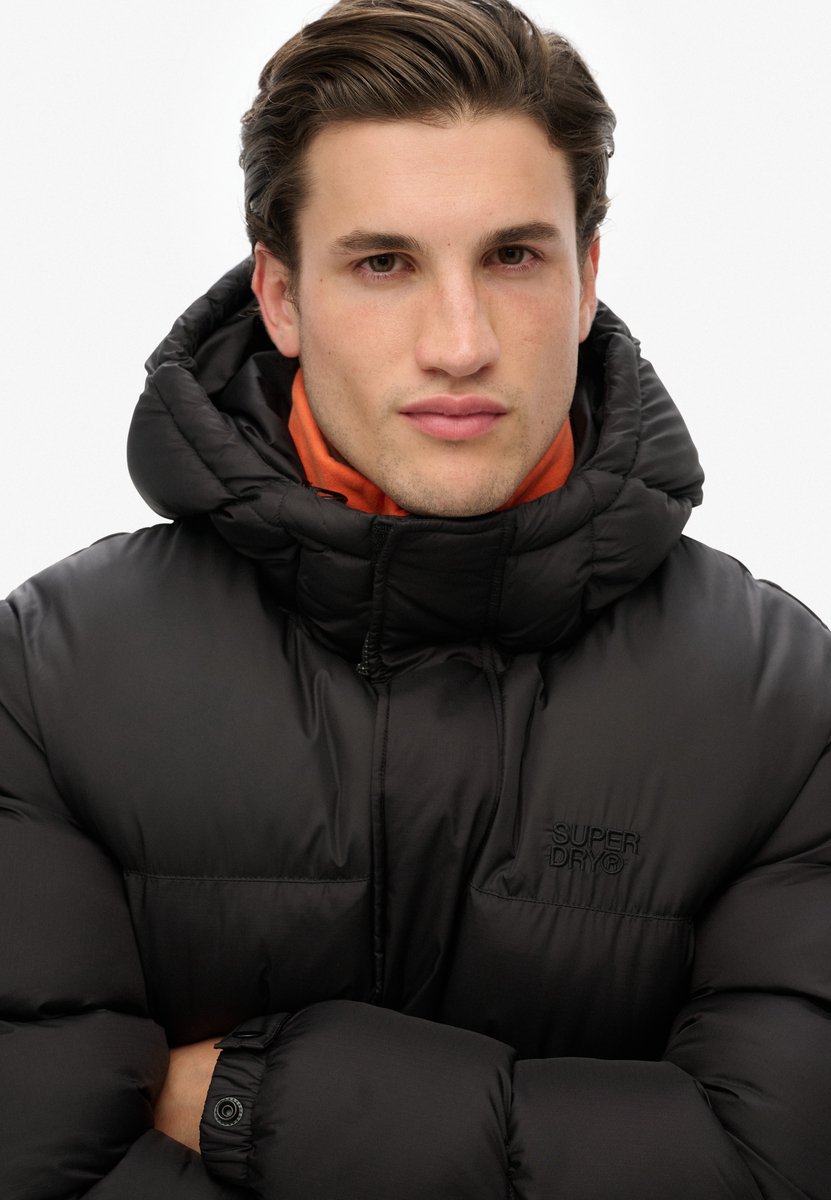 Superdry Hooded Tech Padded Winterjas Heren Zwart