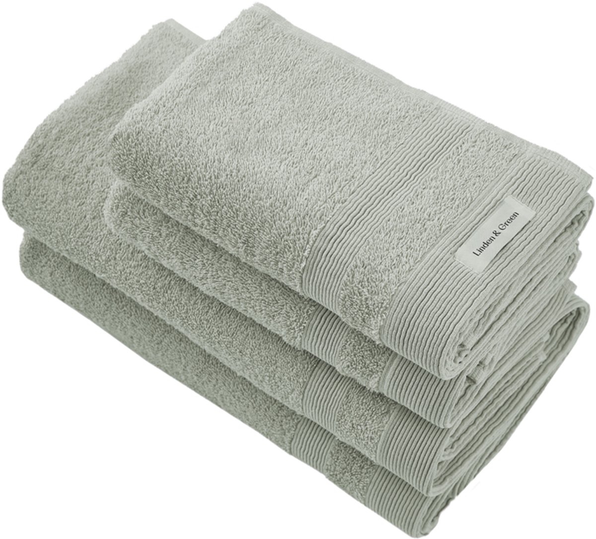 L&G - Badhanddoeken Set - 4 delig - 2 Handdoeken 50x100 cm & 2 Badhanddoeken 70x140 cm - 100% Katoen - Olive Groen – Towel cadeau