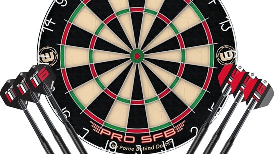 Winmau - Pro SFB Dartbord Met 2 Sets Dartpijlen