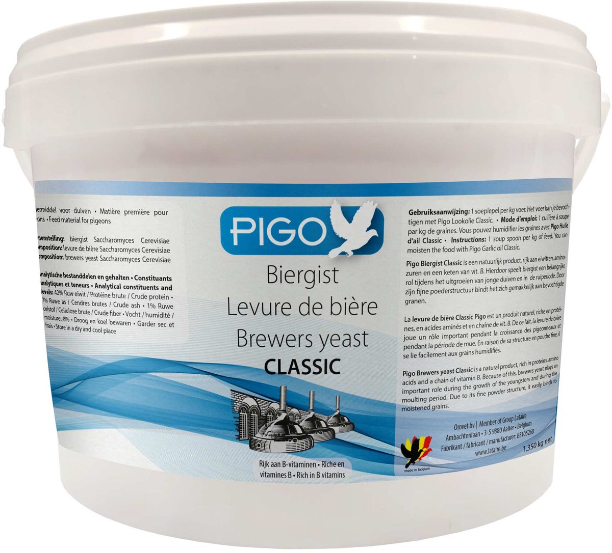 Pigo Biergist Classic emmer 1,35kg - voor postduiven
