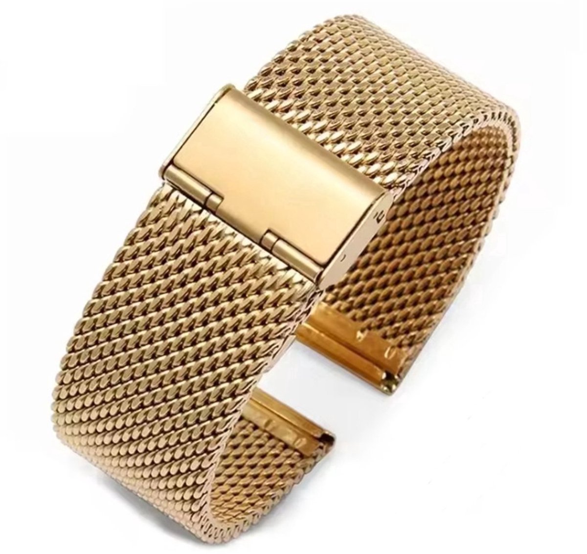 Milanese Mesh Fijn Geweven Horlogebandje Roestvrij Staal - 18MM - Goudkleurig