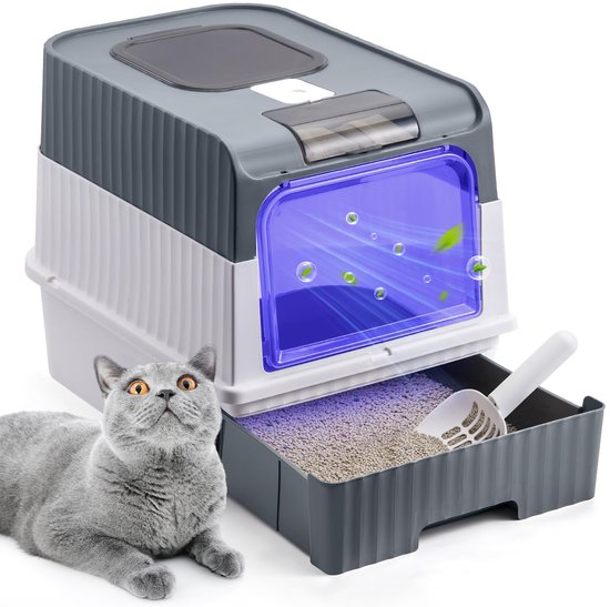 Gesloten Kattenbak met Filter en Schep, Hygiënisch Toilet voor Katten