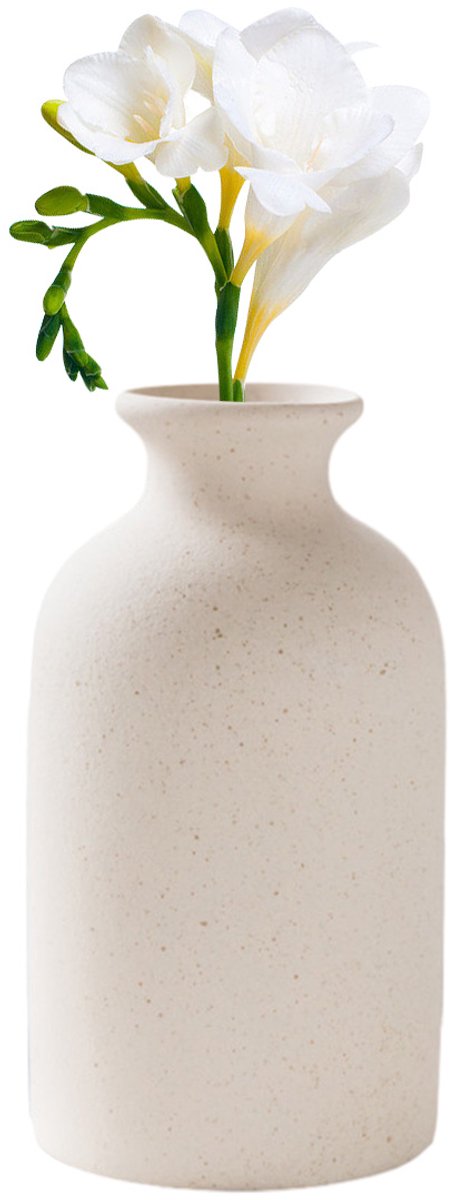 JeiibrZui 1 Keramische Vaas, 14.5 cm Hoog met Verbleekte Zwarte Vlekken Perfect voor Droogbloemen & Woonkamerdecoratie