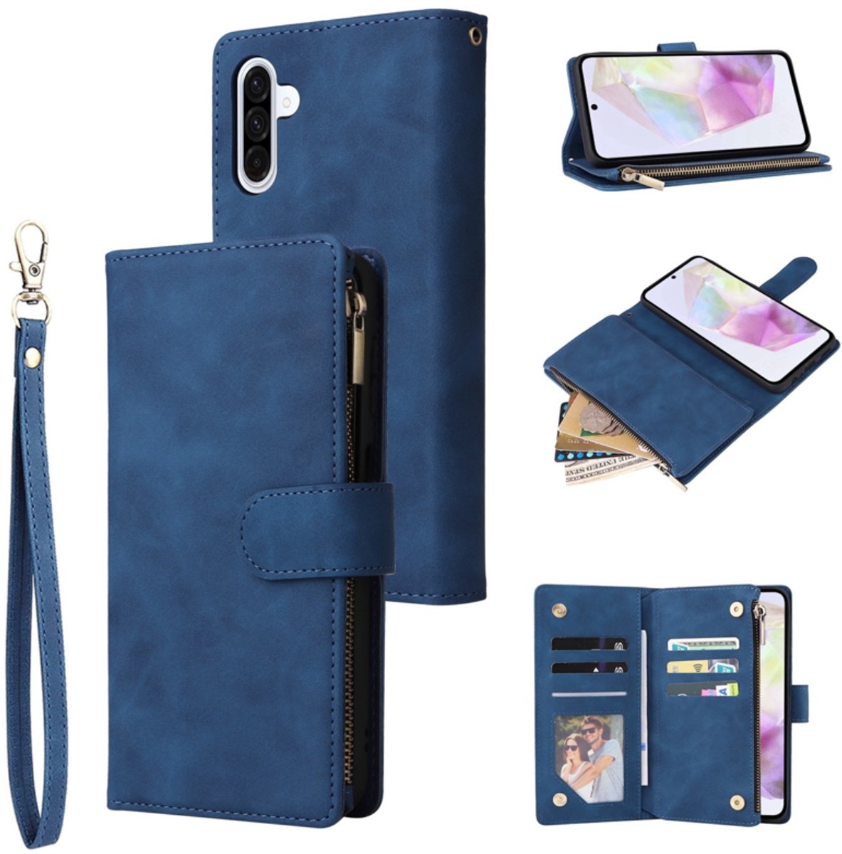 Boek-Cover Portemonnee Etui Hoes geschikt voor Samsung Galaxy A16 - A17 - A26 Blauw