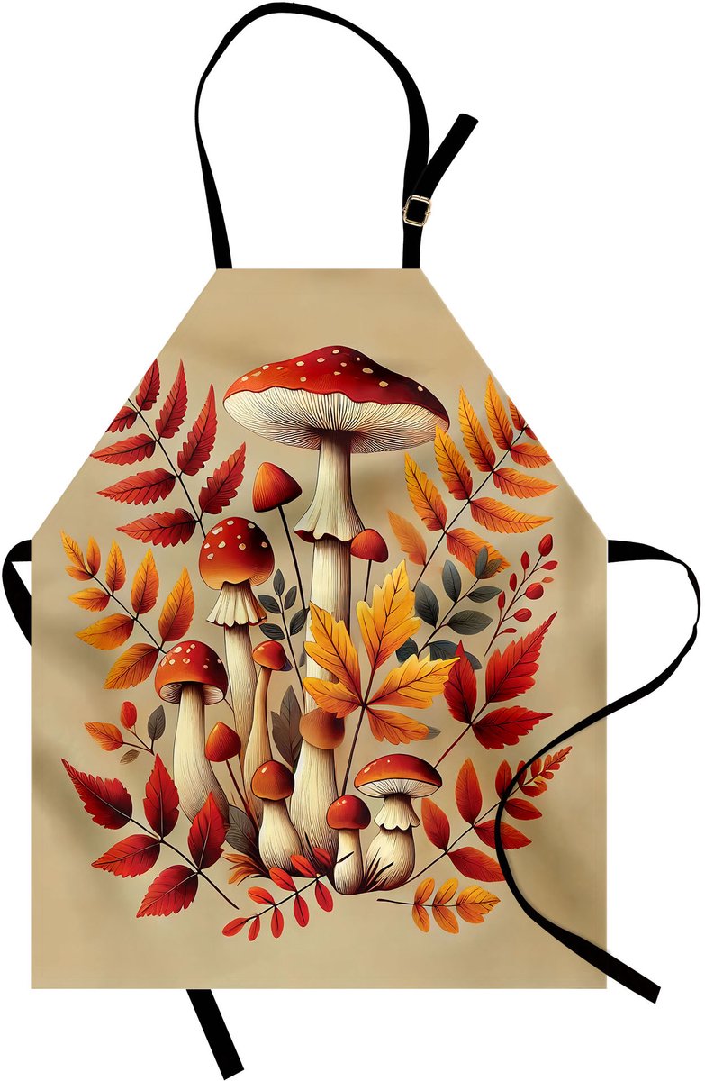 New Bed Herfst Paddestoelen en Herfstbladeren Waterdicht Schort voor Dagelijks en Professioneel Gebruik, 78x66cm