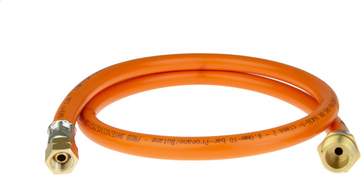 Gasslang pvc 1/4 links binnen x 1/2 rechts buiten - 2 meter