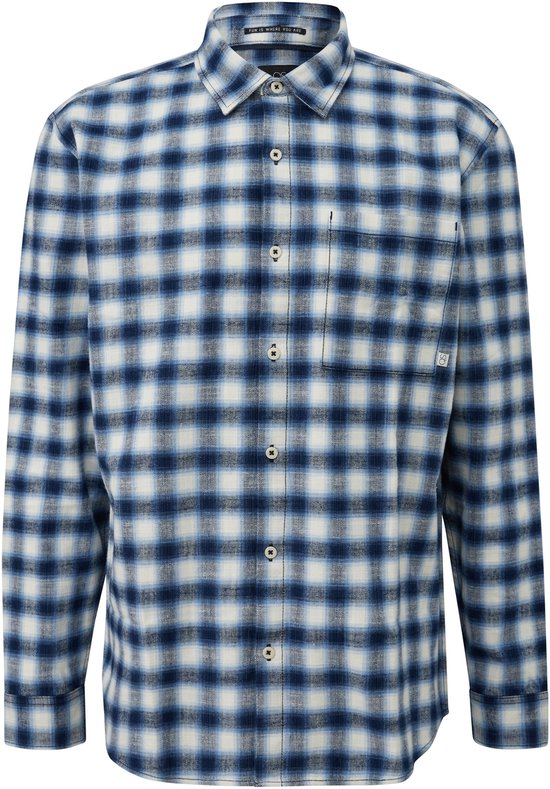 Q/S designed by - Heren hemd - Maat L - Mannen - blauw - katoen
