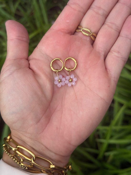 Boucles d'oreilles fille fleur CZ avec clip ou clous à l