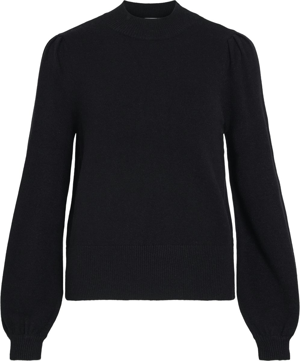 Vila Trui Viril Turtle-nk Balloon L/s Top - N 14084179 Black Dames Maat - XL