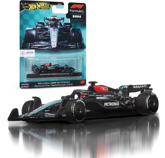 Voiture de course Jouets Hot Wheels Premium en métal, Formule 1 de collection - Lewis Hamilton Mercedes-Benz
