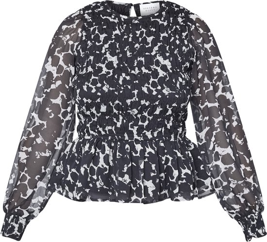 SISTERS POINT Uda-ls1 - Chemisier femme - Noir/Crème - Taille L