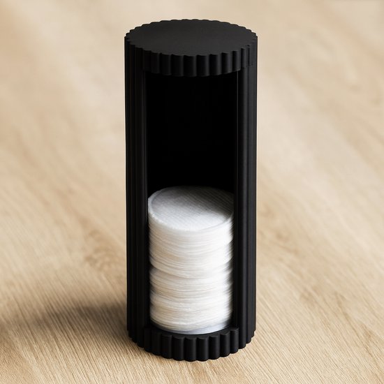 Foto: Wattenschijfjeshouder wattenschijfjes houder zwart badkamer organizer wattenstaafjes houder wattenschijfjes staafjes wattenschijfjes voordeelverpakking wattenhouder watjes houder wattenschijfjes houder wattenschijfjes dispenser watten