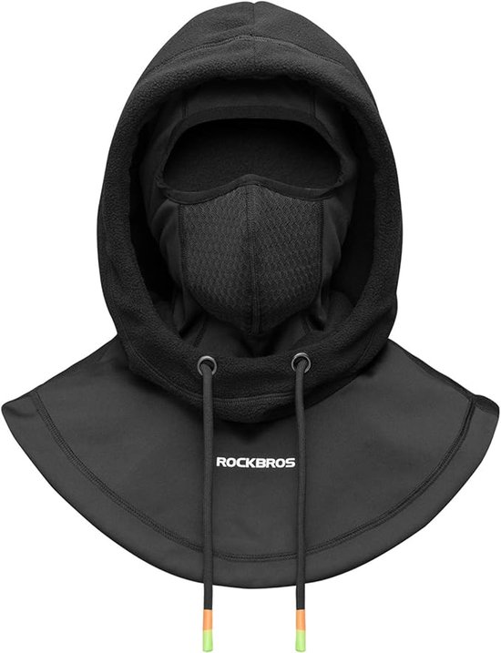 Vélo de cyclisme ROCKBROS - Bonnet de Sport intégral à capuche - Cache-cou chaud et coupe-vent pour l'hiver - Unisexe - Casquette de Vélo et de ski