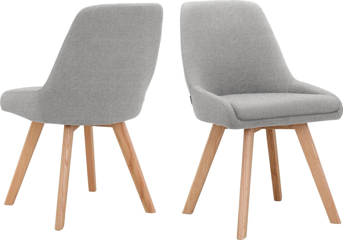 Notio Living Rudi-Eetkamerstoel - Lichtgrijs Stof