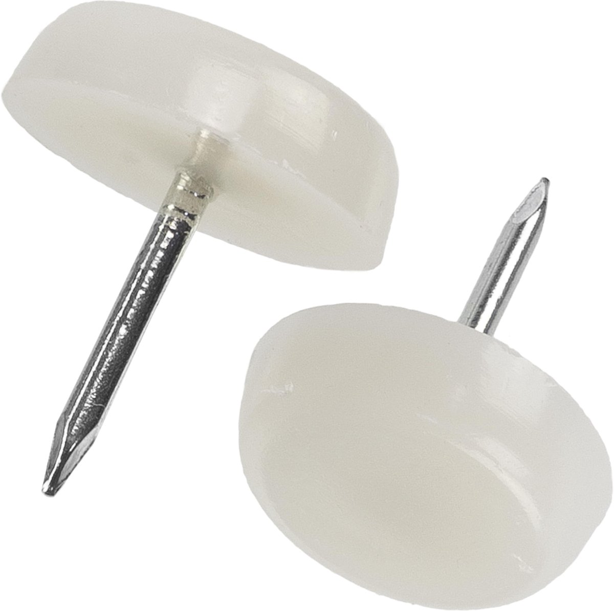 K34146 - 25 Stuks Glijders Voor Meubels - Rond Ã˜16 mm Van Plastic - Witte Vloerbescherming Voor Stoelen, Tafels, Kasten