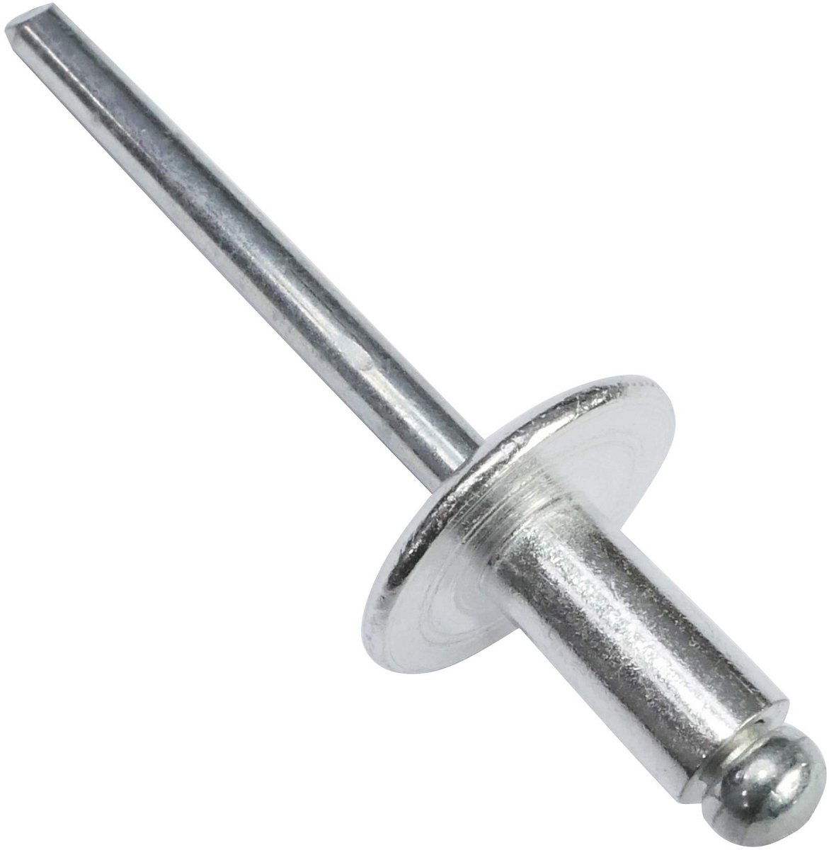 Set van 100 blindklinknagels Ã˜ 5 x 10 mm met 14 mm brede kop - DIN 7337 C - aluminium/stalen popnagels - C48267