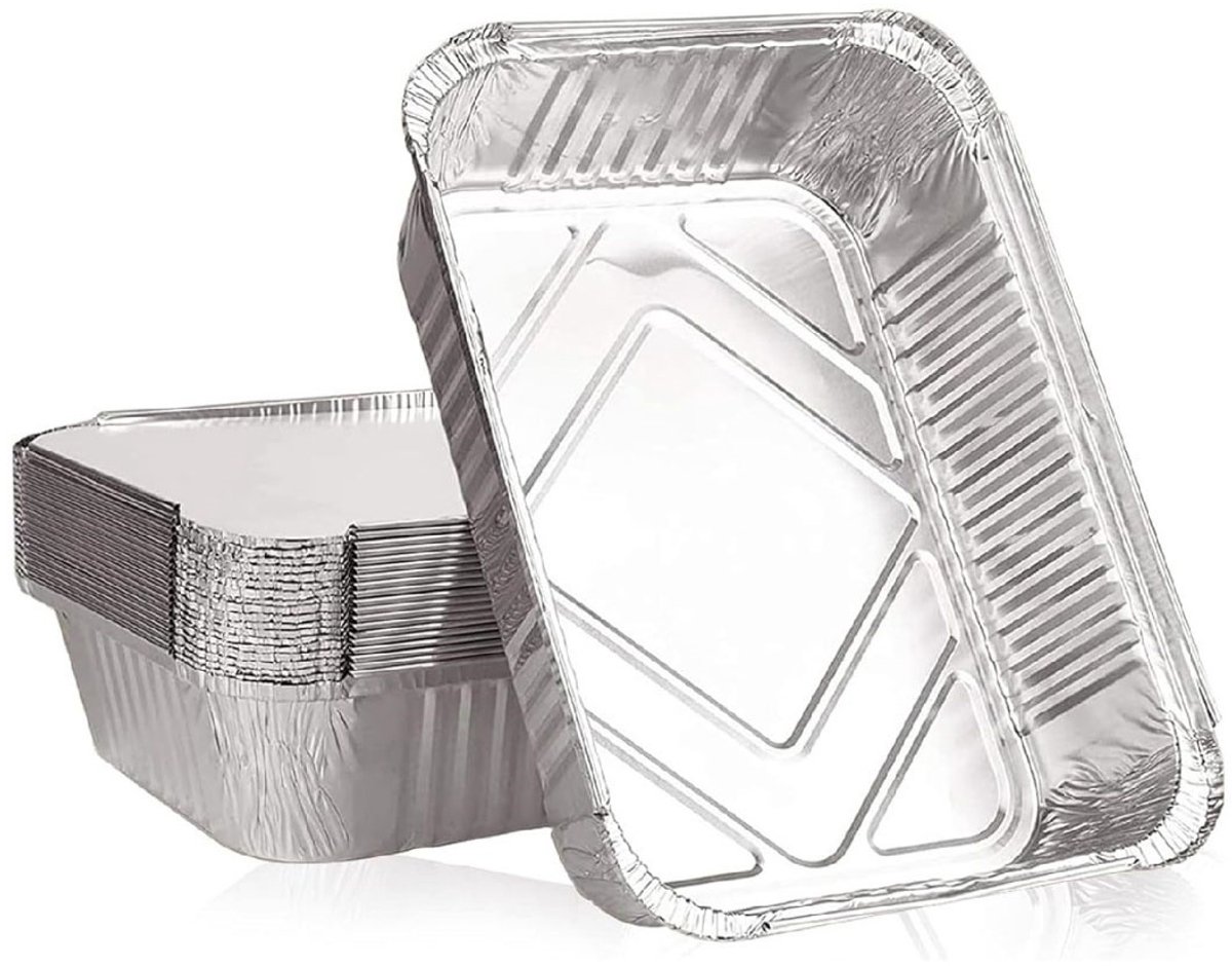 EXCITAT Schalen - Pak van 20 - Groenteschalen - Grillschalen - Geschikt voor gas-, houtskool- en elektrische grills - Vetopvangbak, wegwerpbaar - Metalen kom - Voor BBQ-picknicks