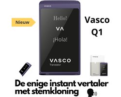 Vasco Q1 Mystic Plum AI vertaler Nieuw 2025 de enige instant translator met stemkloning telefoongesprekken en handsfree modus gratis Internet foto en telefoon Vertaler