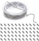50 stuks Dog Tag Ball Chain ketting in bulk, kralenketting voor het maken van kralen