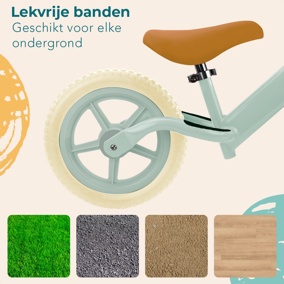 LifeGoods Loopfiets - Speelgoed 2 jaar en ouder - Jongens en Meisjes - Balance Bike - Loopfietsje - Mintgroen — afbeelding 6