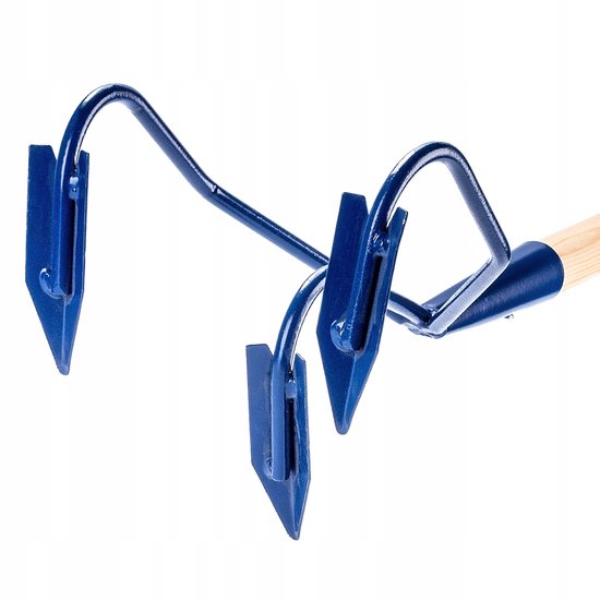 KADAX Handcultivator van metaal, cultivator met lange steel van hout, robuuste cultivator, tuinklauw, tuinhak voor het losmaken van de grond (met 3 scherpe punten) van Merkloos	 — afbeelding 4