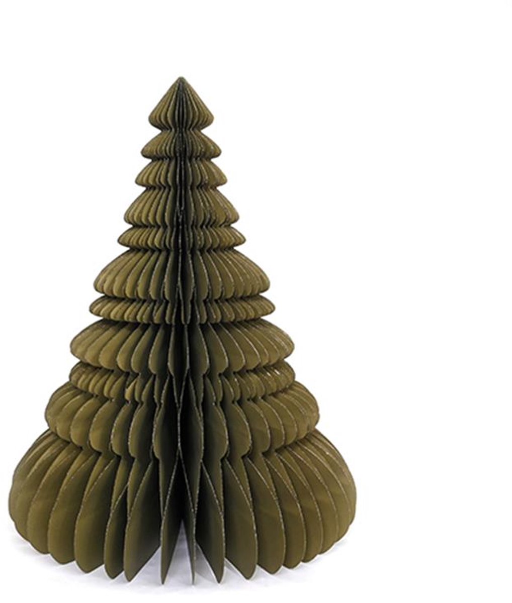 Kerstboom in groen en goud met honingraatstructuur en X-mas papier - 60cm - Only Natural.