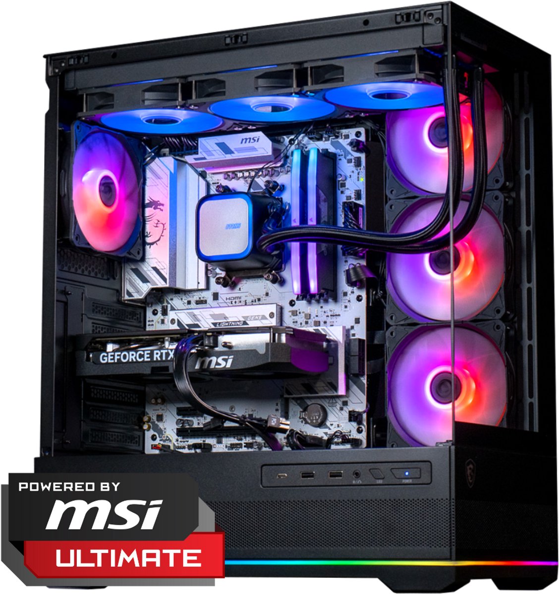 FlowUp x Powered By MSI - De Lang Niet Gek Gaming PC - Don Kaaklijn - AMD Ryzen 5 7600X3D - NVIDIA RTX 5060 Ti 16GB - 32 GB DDR5 RAM - 1TB - Waterkoeling