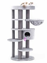 Arbre à chat Petrebels Isabella 170 Design - Grijs - Qualité Premium - Arbre à chat XXL pour grands chats
