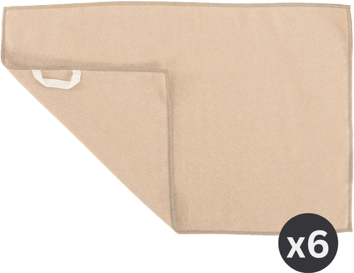 Tiseco - Keukenhanddoek ESSENTIALS - SET/6 - microvezel - 60x40 cm, zand