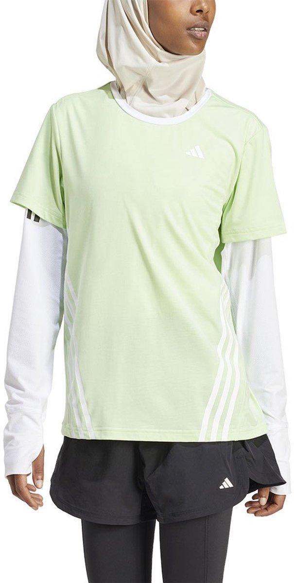 Adidas Train Icons 3 Stripes T-shirt Met Lange Mouwen Vrouw Groen