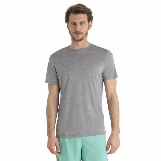 Foto: Icebreaker merino 125 cool lite sphere iii t shirt met korte mouwen grijs l man