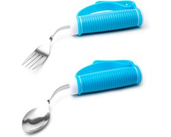 Flexibel en aanpasbaar bestek voor senioren, mensen met een beperking, de ziekte van Parkinson, artritis, handtrillingen, zwakke grip en mensen met een beperking, artritis - Antislip handgrepen - Gemakkelijk vast te houden - Geschikt voor handdrukken