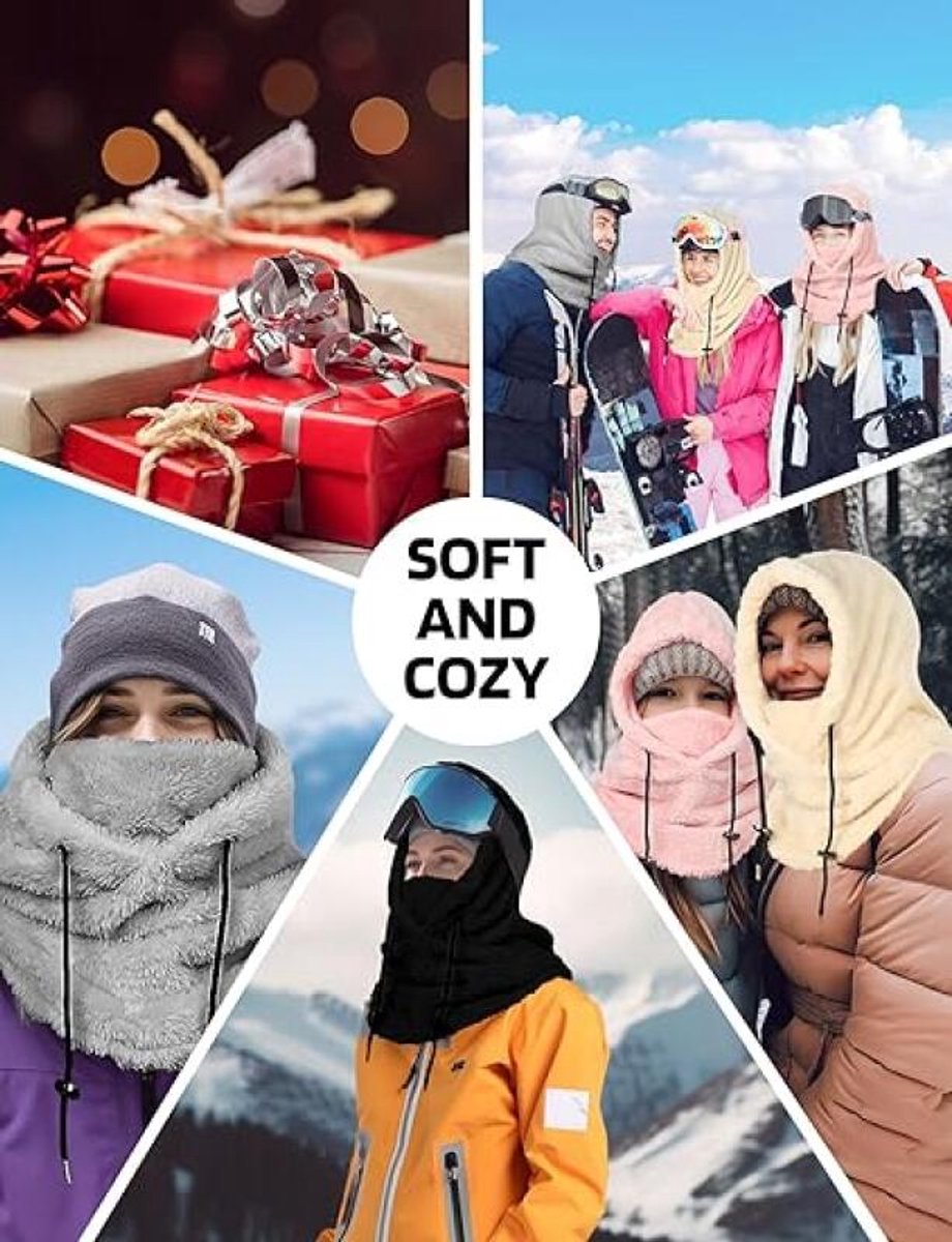 Winddichte Ski Gezichtsbedekkingen - Winter Fleece Muts,En