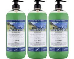 Shampoo Alpenkruiden - 1 liter (transparant) - 3 Stuks - met pomp - Voordeelverpakking - Haarverzorging