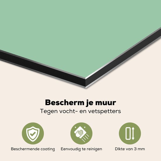 Spatscherm keuken 80x40 cm - Kookplaat achterwand Alpaca - Groen - Bloemendiadeem - Muurbeschermer - Spatwand fornuis - Hoogwaardig aluminium