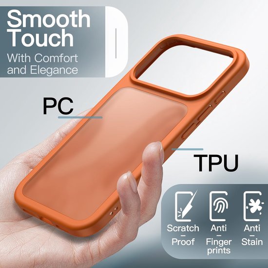 iVoler-hoesje voor iPhone 17 met 2-pack gepantserd beschermglas, [militaire standaard] schokbestendig, krasbestendig telefoonhoesje, matte, doorschijnende achterkant (lichtblauw