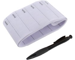 Kledinglabels - strijklabels - 200 Stuks + Pen - Opstrijk Naamlabels - Wasbare Kleding Etiketten - 5.5x1.5cm - Kinderkleding Naam Tags - label textiel- kledinglabels om op te strijken - Wit Tags