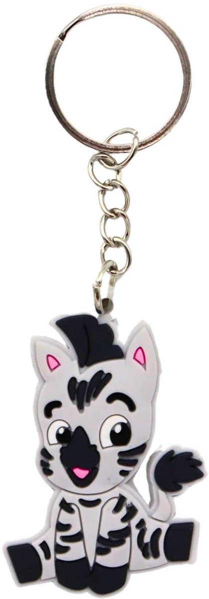 Sleutelhanger Baby Zebra - Dierentuin - Schattige Wilde Dieren – Accessoire Sleutelbos, Sleutels & Tas | Cadeau voor Kinderen & Volwassenen