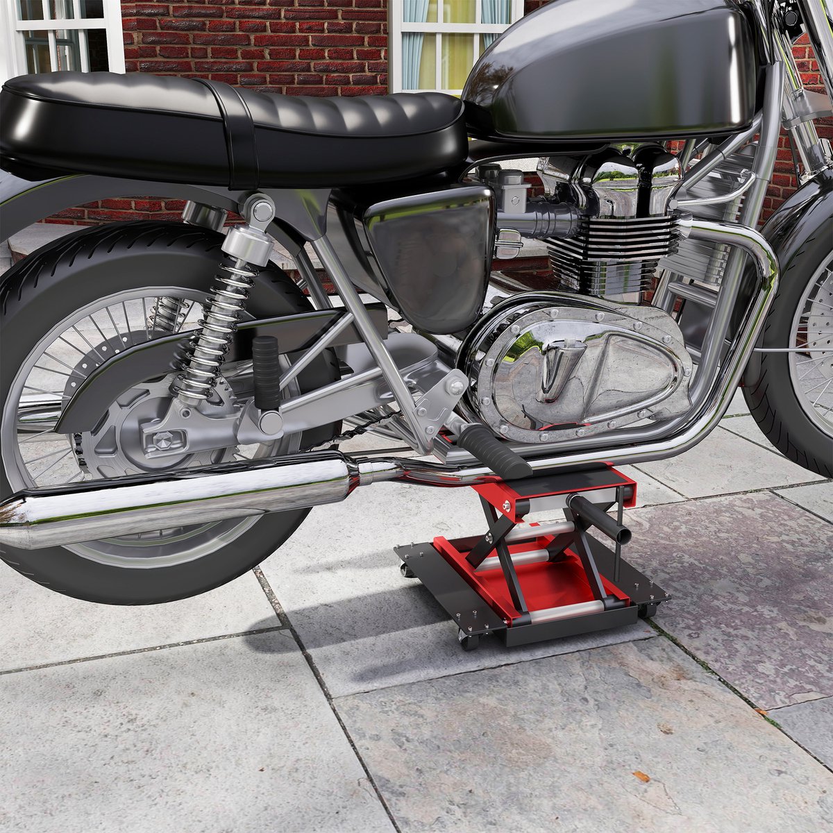 Aufun Motorstandaard Motorhefplatform Hefplatform Manoeuvreerhulp voor motorkrik, Montagestandaard ATV's en quads Manoeuvreerhulp tot 500 kg