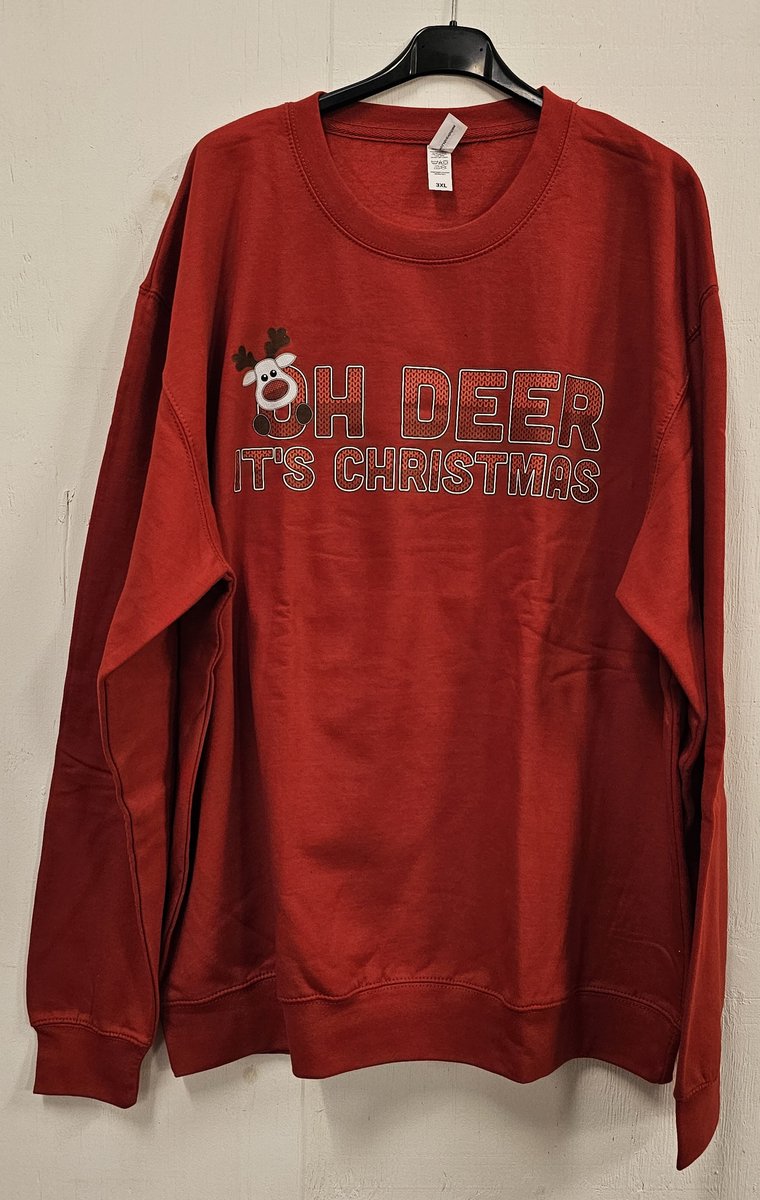Foute Kersttrui Dames & Heren - Grappige 'OH Deer It's Christmas' - Humor Cadeau - Kerst & Winter Outfit - Unisex sweater - Rood - Maat 4XL